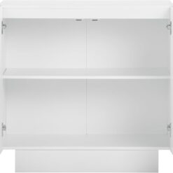 Nathan James Iris Mid-Century Modern White Wood Credenza with Arched Cabinet Doors for Living Room