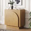 Nathan James Iris Mid-Century Modern Wood Sideboard Storage Accent Cabinet, with Arched Doors and Adjustable Shelves for Kitchen or Living Room