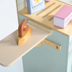 Tender Leaf Toys - Tender Leaf Laundrette - Wooden Laundry Play Set for Kids - Includes Washer/Dryer, Ironing Board, Basket, Pegs, and Accessories - Encourages Imaginative Role-Play - Age 3+