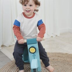 Tender Leaf Toys - Delivery Scooter - Wooden Ride-On Toy for Toddlers with Rubber Trimmed Wheels - Role-Play Scooter with Canvas Bag - Develop Social, Language and Gross Motor Skills - Age 2+