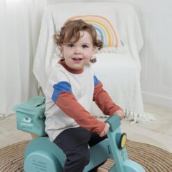 Tender Leaf Toys - Delivery Scooter - Wooden Ride-On Toy for Toddlers with Rubber Trimmed Wheels - Role-Play Scooter with Canvas Bag - Develop Social, Language and Gross Motor Skills - Age 2+