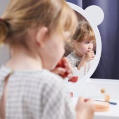 Tender Leaf Toys - Forest Dressing Table - Stunning Wooden Dressing Table and Stool Set - Storage Galore with Large Mirror for Boys and Girls, Enhances Creative Play - Age 3+