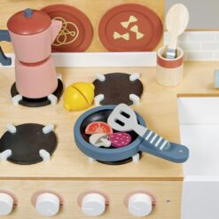 Tender Leaf Toys - La Fiamma Grand Kitchen - Two-Part Grand Wooden Kitchen with Accessories - Develops Social, Creative and Imaginative Skills, Gender-Neutral - Age 3+
