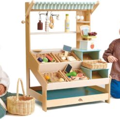 Tender Leaf Toys - General Stores - Toy Set for Kids - Beautiful Market Stall with Shelves Pretend Play Toy Set for Kids 3+