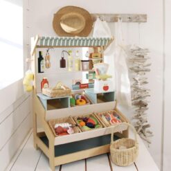 Tender Leaf Toys - General Stores - Toy Set for Kids - Beautiful Market Stall with Shelves Pretend Play Toy Set for Kids 3+