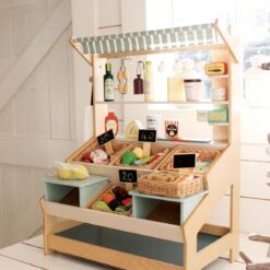 Tender Leaf Toys - General Stores - Toy Set for Kids - Beautiful Market Stall with Shelves Pretend Play Toy Set for Kids 3+