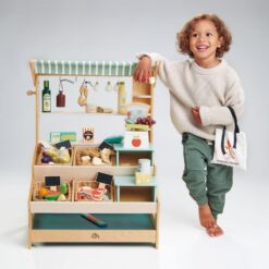 Tender Leaf Toys - General Stores - Toy Set for Kids - Beautiful Market Stall with Shelves Pretend Play Toy Set for Kids 3+