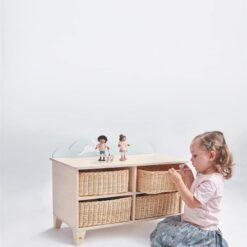 Tender Leaf Toys - Bunny Storage Unit - Wooden Toy Storage Organizer with 4 Baskets Drawers for Kids - Toys and Books in Playroom, Nursery or Children's Room - Age 3 +