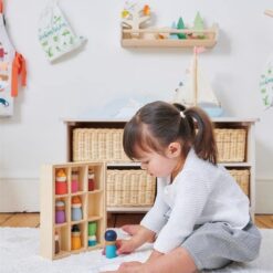Tender Leaf Toys - Bunny Storage Unit - Wooden Toy Storage Organizer with 4 Baskets Drawers for Kids - Toys and Books in Playroom, Nursery or Children's Room - Age 3 +