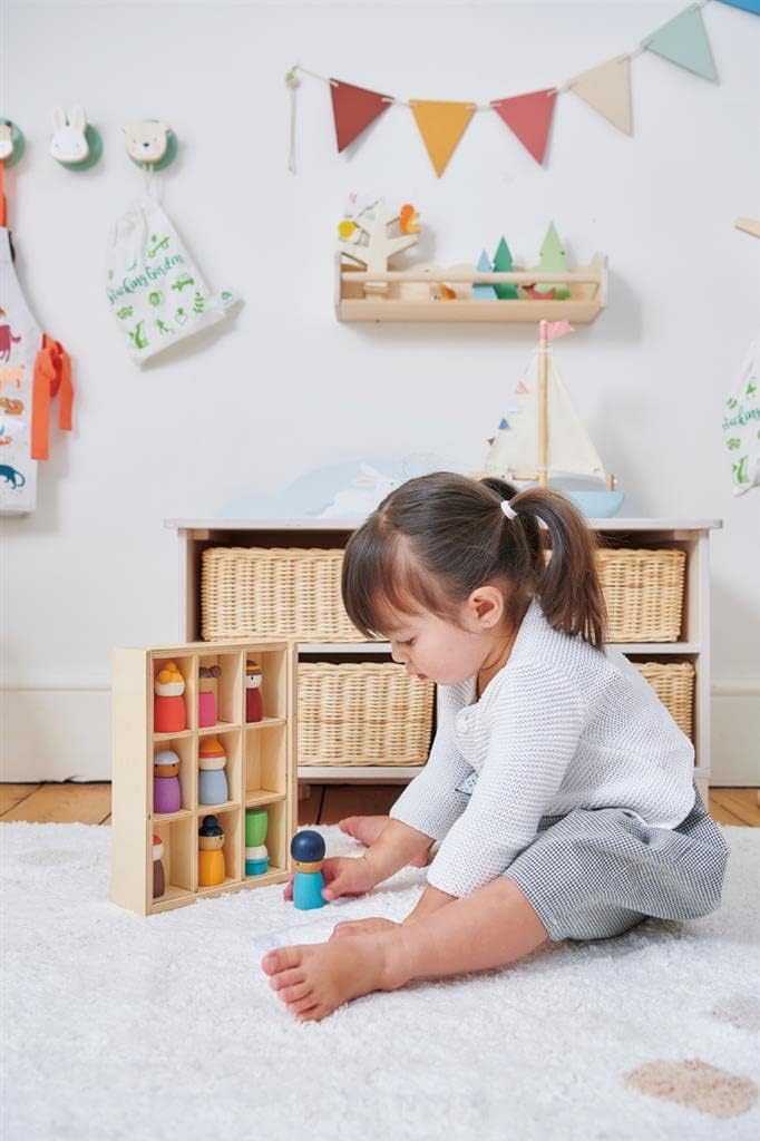 Tender Leaf Toys - Bunny Storage Unit - Wooden Toy Storage Organizer with 4 Baskets Drawers for Kids - Toys and Books in Playroom, Nursery or Children's Room - Age 3 +