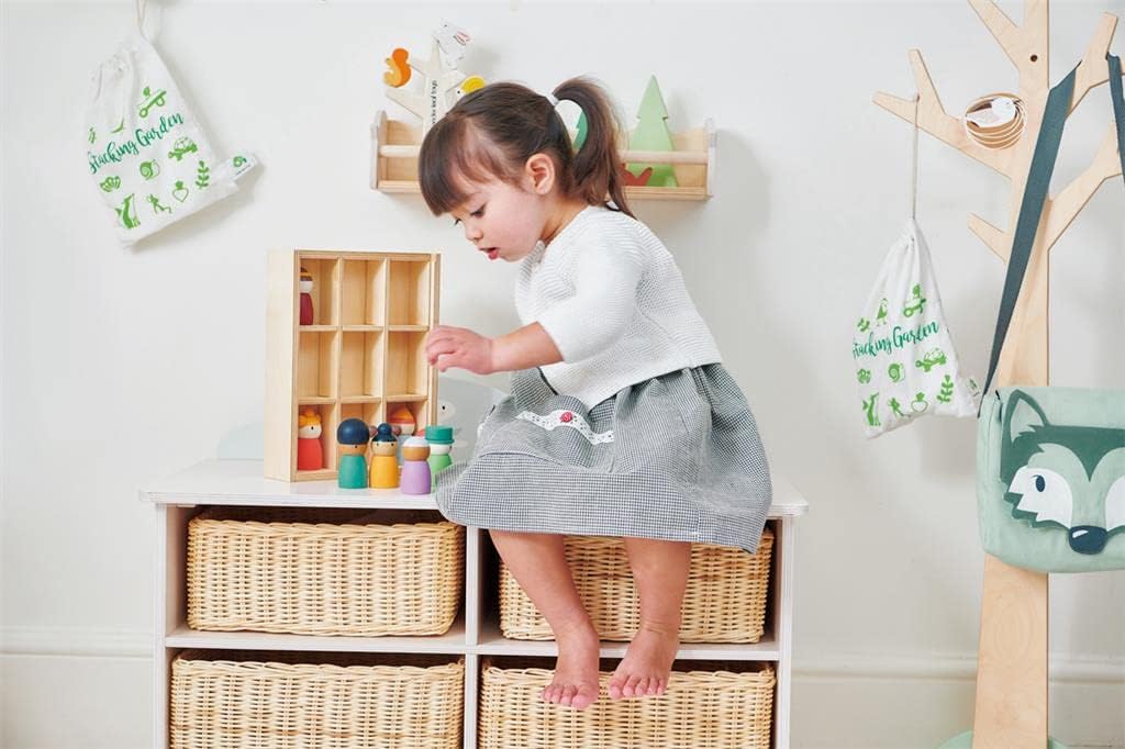 Tender Leaf Toys - Bunny Storage Unit - Wooden Toy Storage Organizer with 4 Baskets Drawers for Kids - Toys and Books in Playroom, Nursery or Children's Room - Age 3 +
