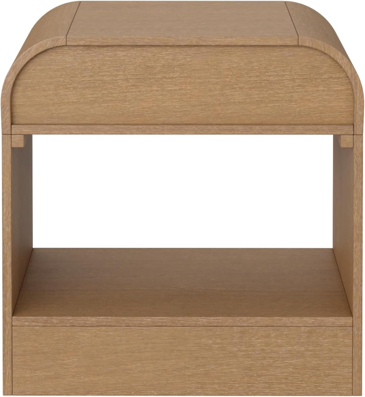 Nathan James Iris Mid-Century Modern Nightstand with Drawer, Wooden Bedside Table for Bedroom or Living Room with Rounded Silhouette