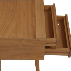Nathan James 32704 Harper Mid-Century Oak Wood Nightstand with 2-Drawers, Small Side End Table with Storage, Brown