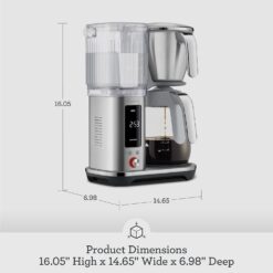 Breville Luxe Drip Coffee Machine, Brushed Stainless Steel, 60 Fluid Ounces Capacity, Glass Carafe, BDC415BSS