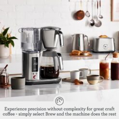 Breville Luxe Drip Coffee Machine, Brushed Stainless Steel, 60 Fluid Ounces Capacity, Glass Carafe, BDC415BSS