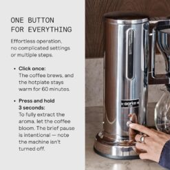 Aarke Coffee Maker - Electric 10 Cup / 42 fl oz Drip Brewer with Automatic Drip-Stop, Glass Carafe