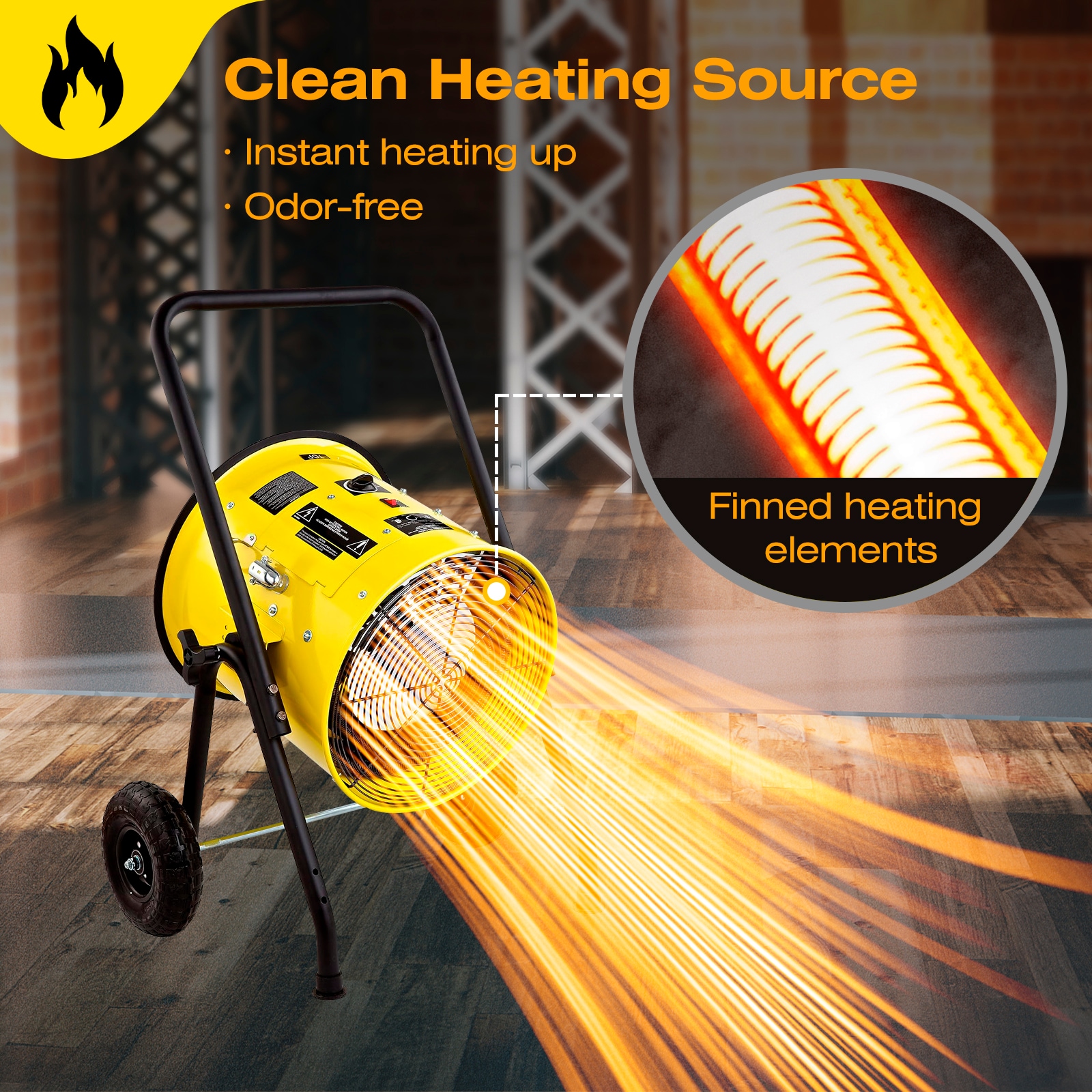 Dr. Infrared Heater 15000 -Watt Fan Utility Indoor Electric Space Heater with Thermostat