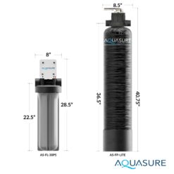 AQUASURE Fortitude Lite Carbon and Sediment Whole House Water Filtration System Dual-Stage 10-GPM 25 Micron