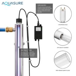 AQUASURE Quantum Series Dual-stage 12-GPM Ultraviolet UV Hard water Whole House Water Filtration System