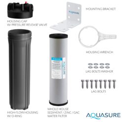 AQUASURE Quantum Series Dual-stage 12-GPM Ultraviolet UV Hard water Whole House Water Filtration System