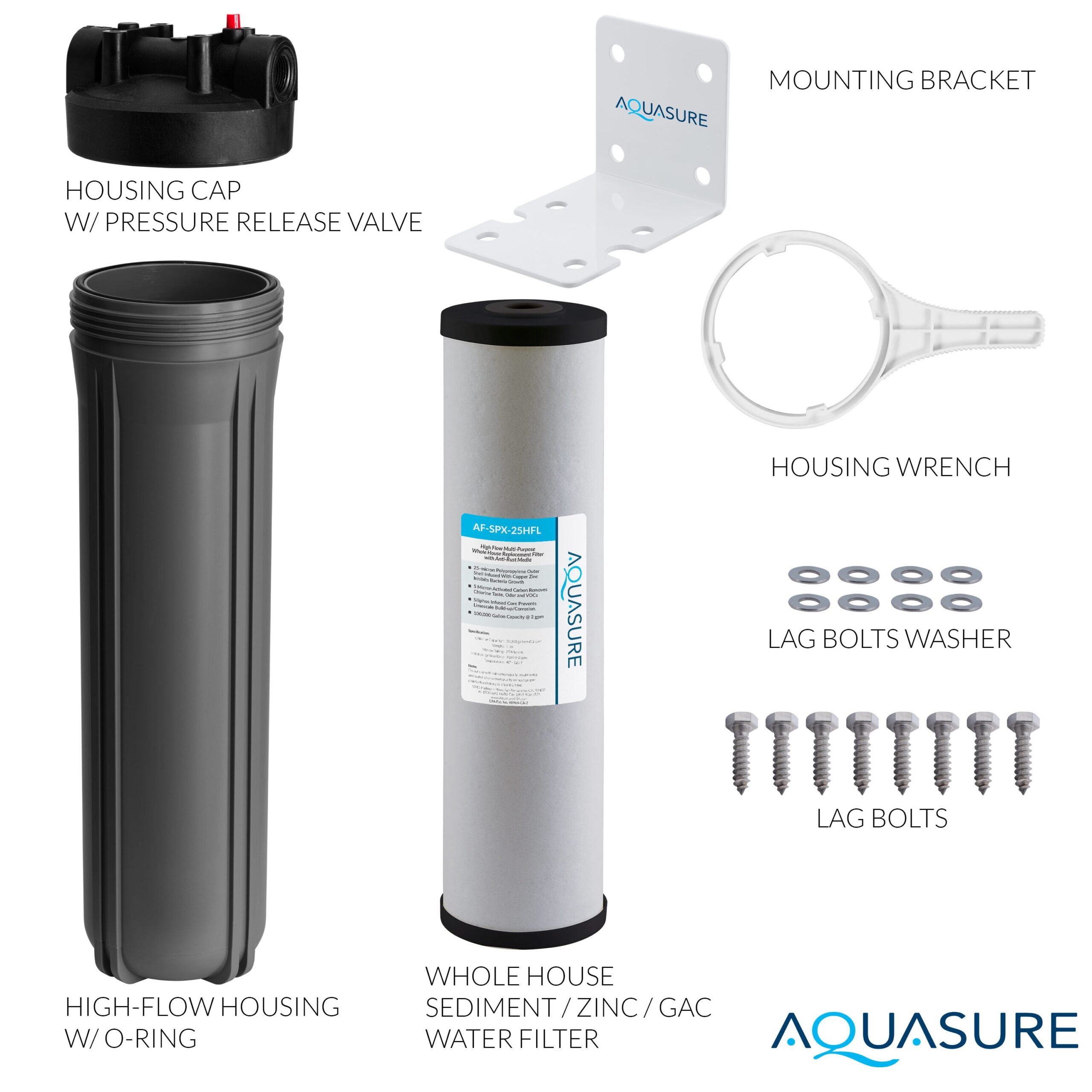 AQUASURE Quantum Series Dual-stage 12-GPM Ultraviolet UV Hard water Whole House Water Filtration System
