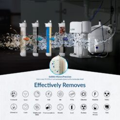 AQUASURE Premier 4-stage Membrane Reverse Osmosis Filtration Under Sink Water Filtration System with Chrome Faucet