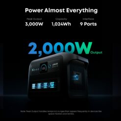 Anker SOLIX C1000X Gen 2 (1,024Wh) Home Backup 2000 -Watts Portable Power Station