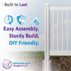 WamBam Fence Traditional Classic Picket Fence Gate 4-ft H x 4-ft W White Vinyl Picket Fence gate (Unassembled)