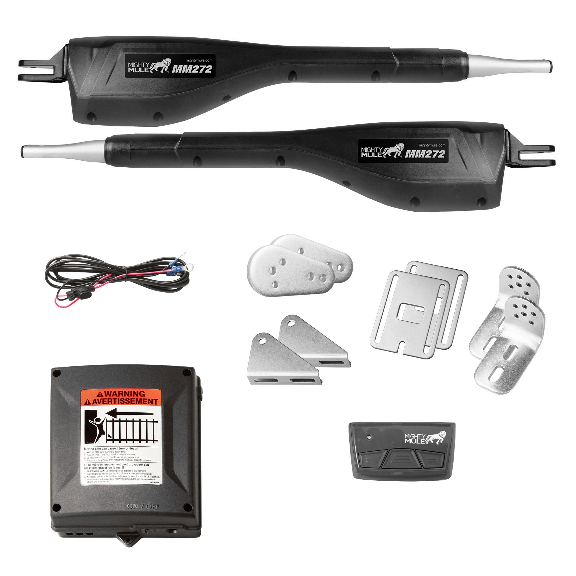 Mighty Mule 12-Feet Dual swing Universal Battery Driveway Gate Opener Kit (Solar Compatible)