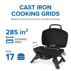 NAPOLEON TravelQ 285 with Griddle 285-Sq. in Red Portable Liquid propane Grill