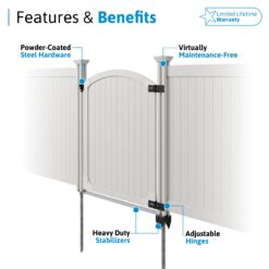 WamBam Fence Premium 6-ft H x 4-ft W Arched Privacy Vinyl Fence gate No Dig (Unassembled)