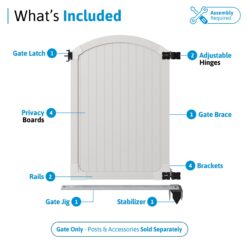 WamBam Fence Premium 6-ft H x 4-ft W Arched Privacy Vinyl Fence gate No Dig (Unassembled)