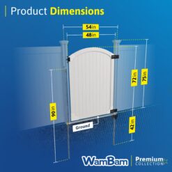 WamBam Fence Premium 6-ft H x 4-ft W Arched Privacy Vinyl Fence gate No Dig (Unassembled)