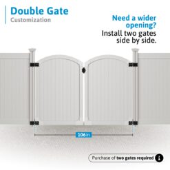 WamBam Fence Premium 6-ft H x 4-ft W Arched Privacy Vinyl Fence gate No Dig (Unassembled)