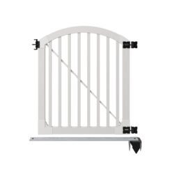 WamBam Fence Premium 4-ft H x 4-ft W Arched Pool Style Vinyl Fence gate No Dig (Unassembled)