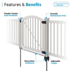 WamBam Fence Premium 4-ft H x 4-ft W Arched Pool Style Vinyl Fence gate No Dig (Unassembled)