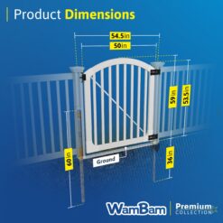 WamBam Fence Premium 4-ft H x 4-ft W Arched Pool Style Vinyl Fence gate No Dig (Unassembled)