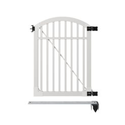 WamBam Fence Premium 5-ft H x 4-ft W 3-Rail Arched Pool Style Vinyl Fence gate No Dig (Unassembled)