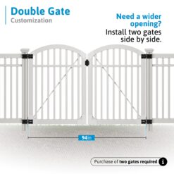 WamBam Fence Premium 5-ft H x 4-ft W 3-Rail Arched Pool Style Vinyl Fence gate No Dig (Unassembled)