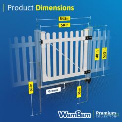 WamBam Fence Premium 4-ft H x 4-ft W Picket Vinyl Picket Fence gate No Dig (Unassembled)