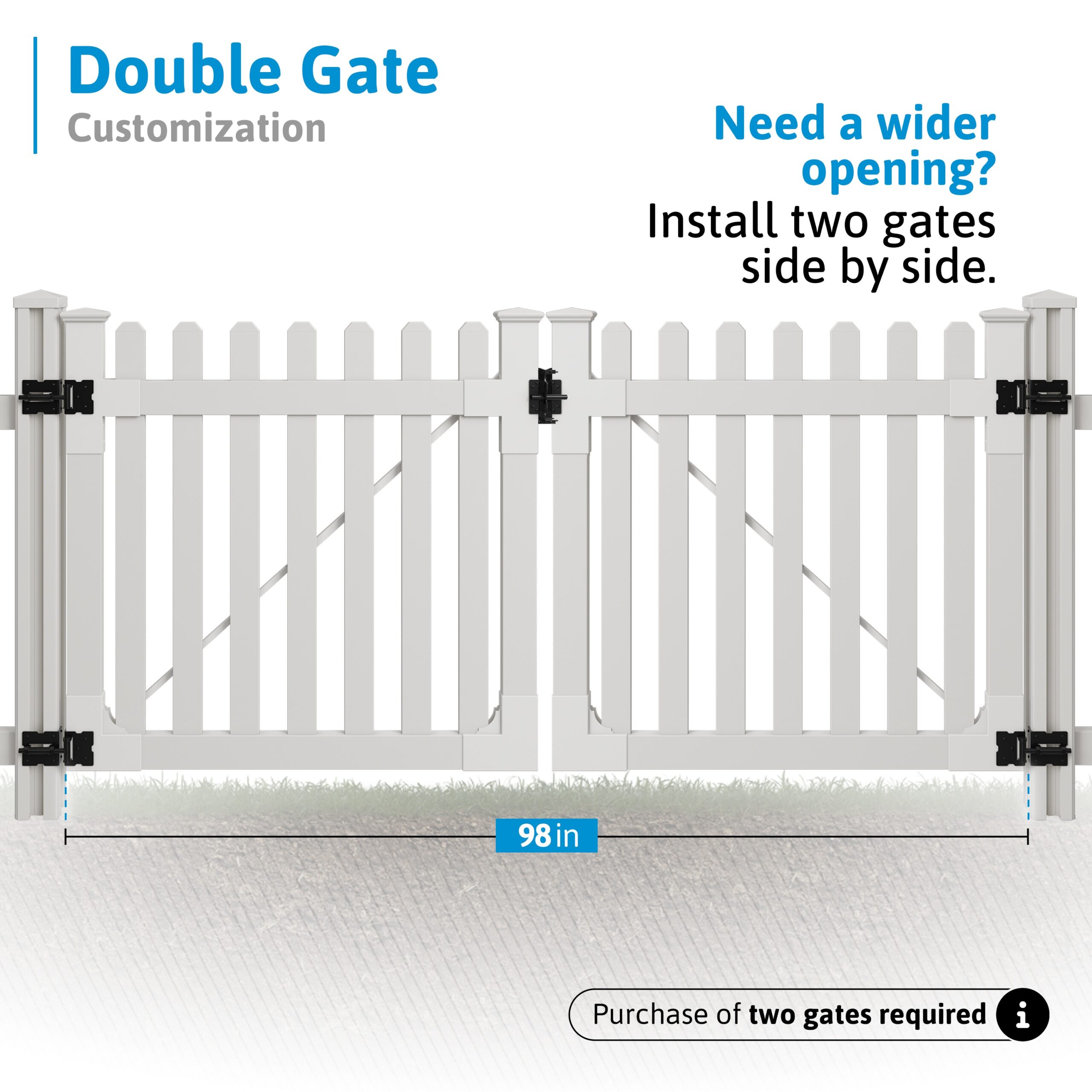WamBam Fence Premium 4-ft H x 4-ft W Picket Vinyl Picket Fence gate No Dig (Unassembled)