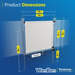WamBam Fence Premium 6-ft H x 6-ft W Flat-Top Privacy Vinyl Fence gate No Dig (Unassembled)