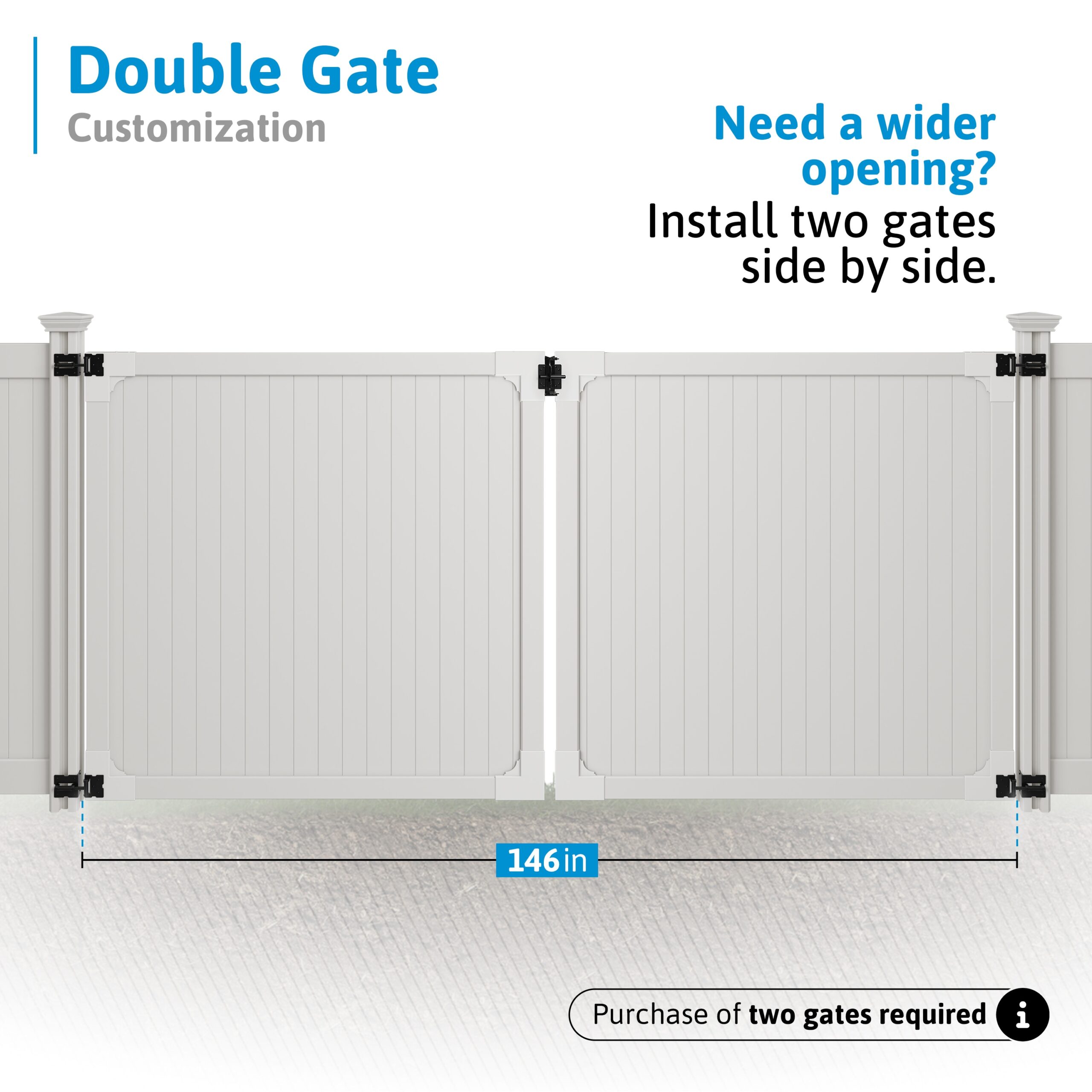 WamBam Fence Premium 6-ft H x 6-ft W Flat-Top Privacy Vinyl Fence gate No Dig (Unassembled)