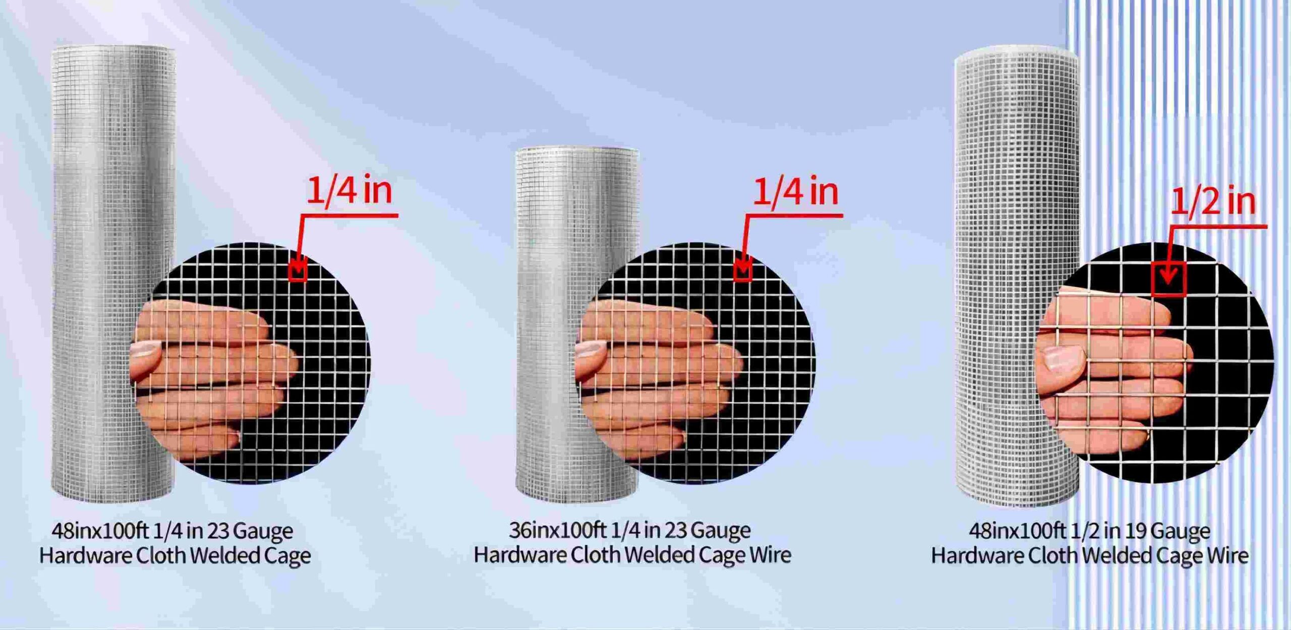 Maocao Hoom 100-ft x 4-ft 19 -Gauge Silver Metal Welded Wire Rolled Fencing 1/2-in x 1/2-in - Mesh Size
