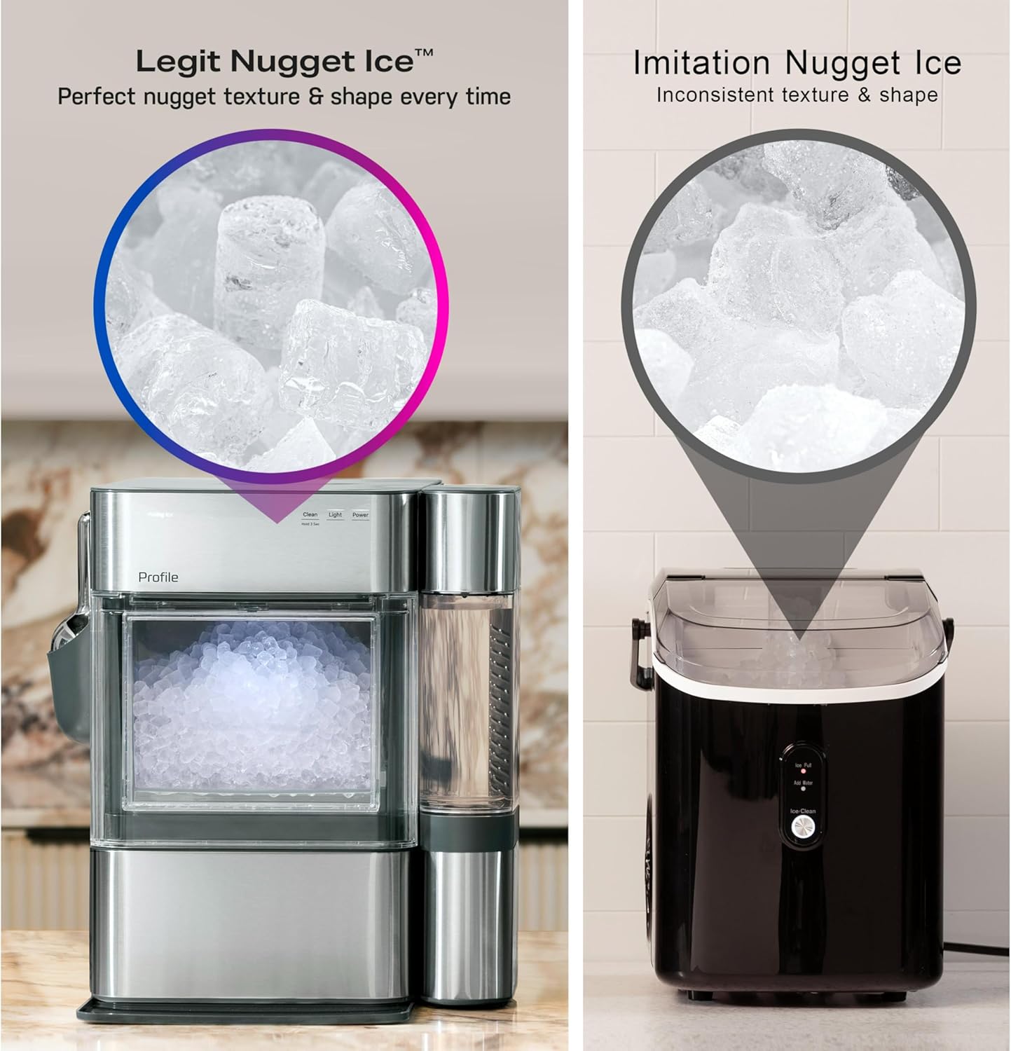 GE Profile Opal 2.0 Ultra Nugget Ice Maker with Side Tank and Scale Inhibiting Filter, Stainless Steel