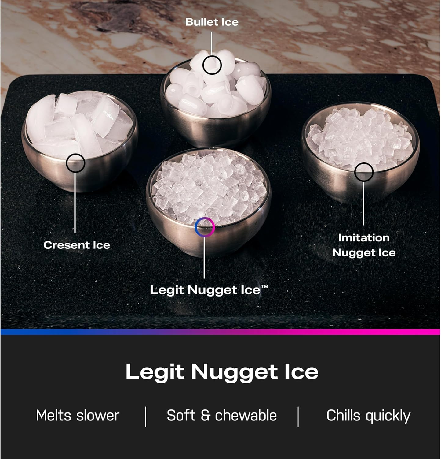 GE Profile Opal 2.0 Ultra Nugget Ice Maker with Side Tank and Scale Inhibiting Filter, Stainless Steel