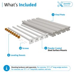 WamBam Fence Premium 4-ft H x 4.5-in W 4ft Post and Surface Mount 4 Pack Vinyl Line Fence post No Dig (Assembled)