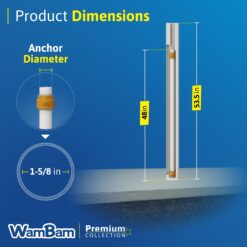 WamBam Fence Premium 4-ft H x 4.5-in W 4ft Post and Surface Mount 4 Pack Vinyl Line Fence post No Dig (Assembled)
