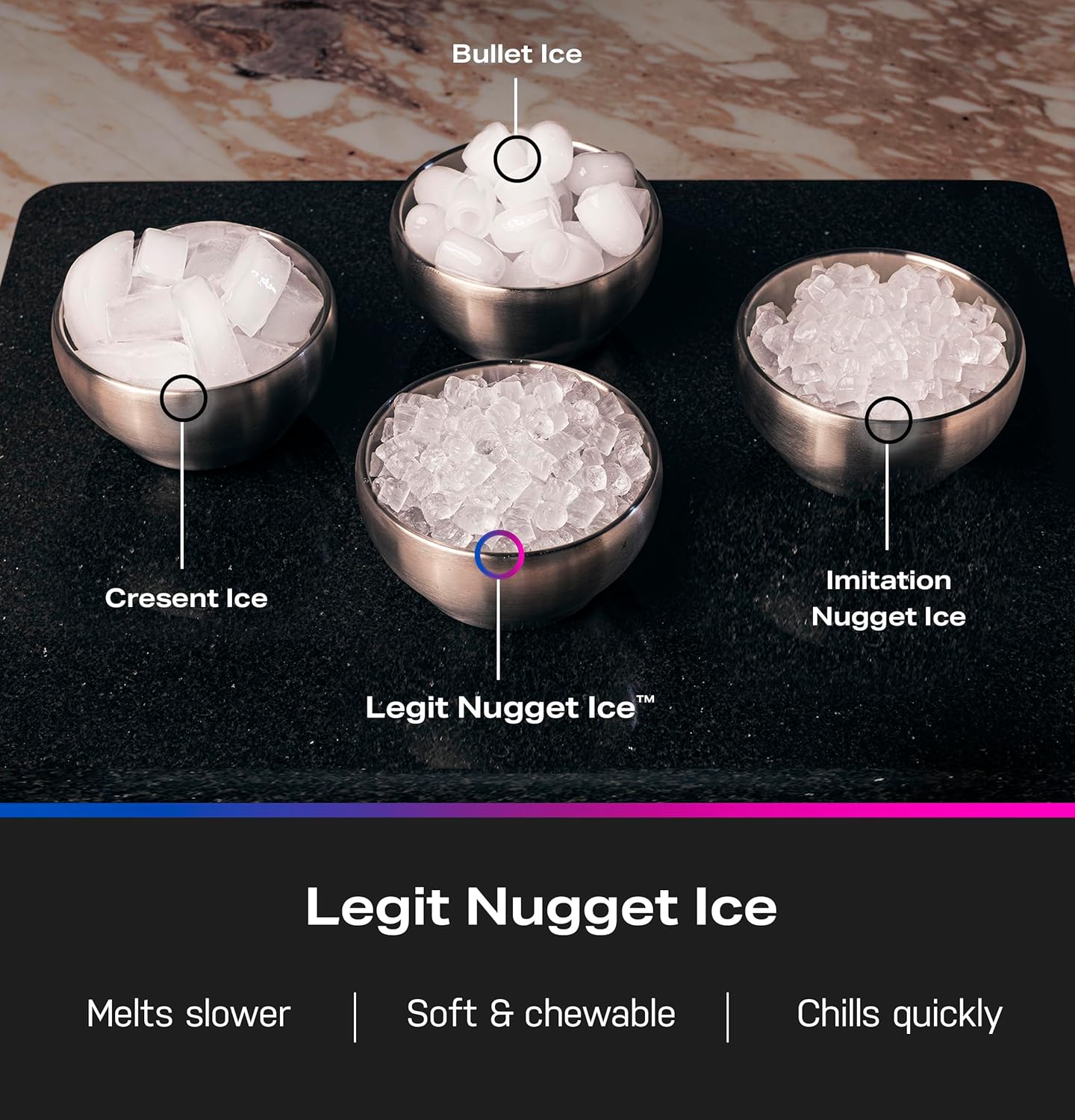 GE Profile Opal 2.0 Ultra Nugget Ice Maker with Side Tank and Scale Inhibiting Filter, Black