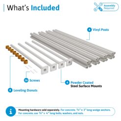 WamBam Fence Premium 5-ft H x 4.5-in W 5ft Post and Surface Mount 4 Pack Vinyl Line Fence post No Dig (Assembled)